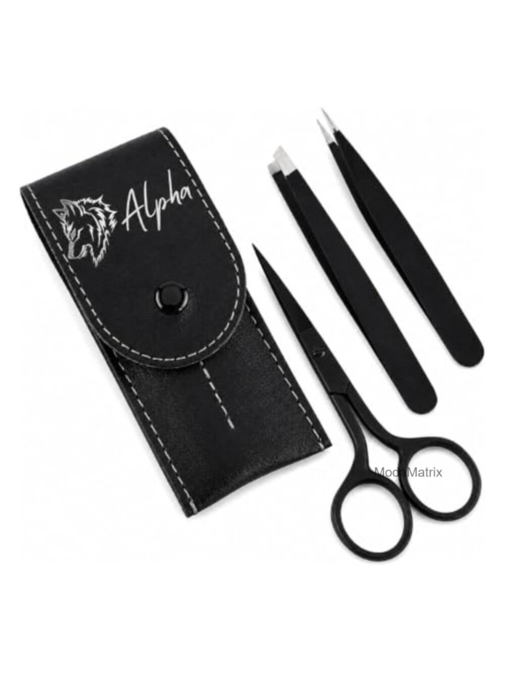 Stainless Steel Tweezer Set Curved Scissors Precision Eyebrow Grooming Travel